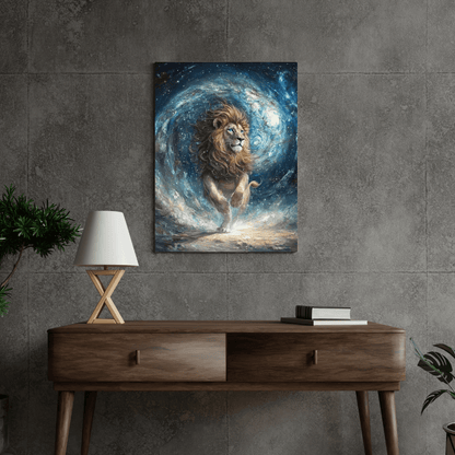 Cosmic Majesty - Lion Wall Art - Aestheticanvas