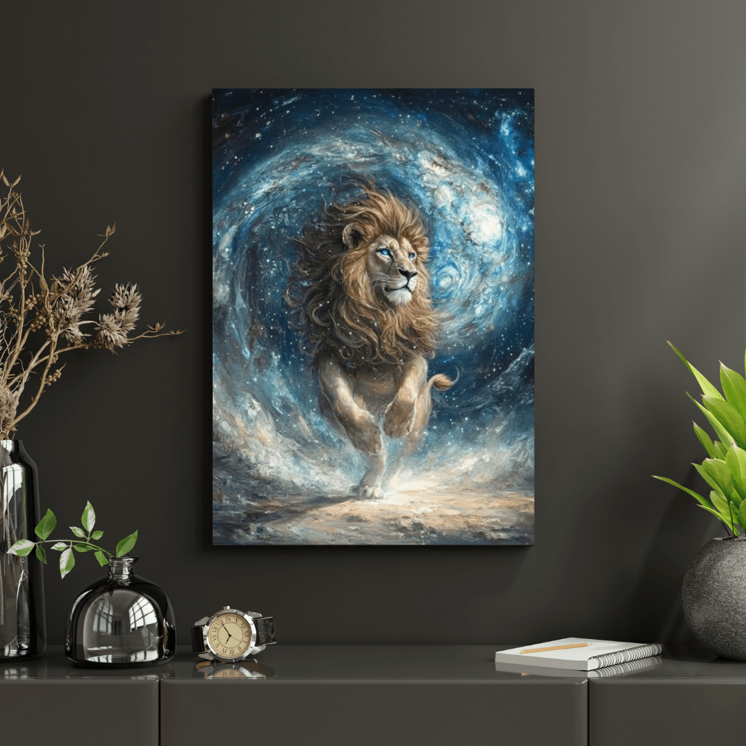 Cosmic Majesty - Lion Wall Art - Aestheticanvas