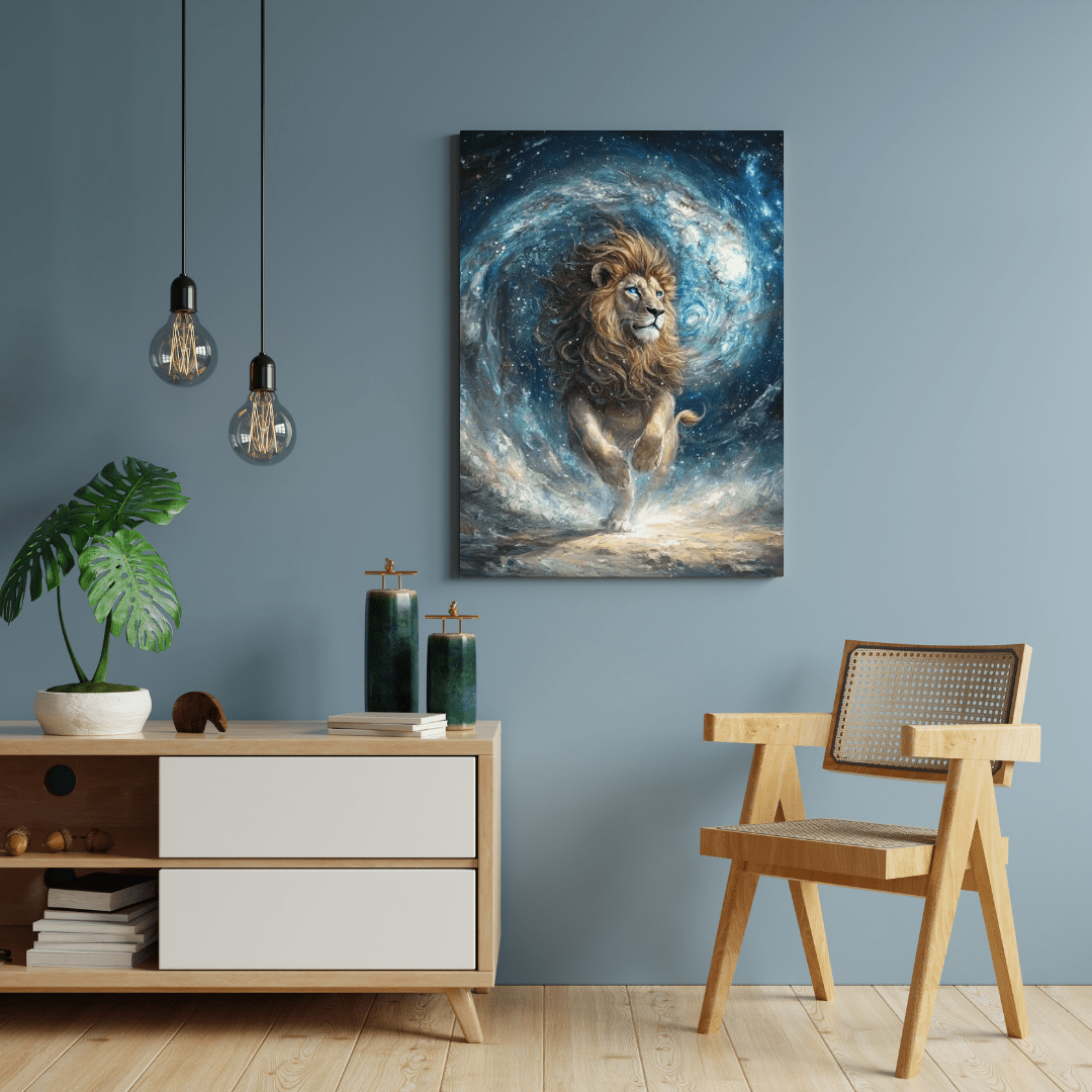 Cosmic Majesty - Lion Wall Art - Aestheticanvas