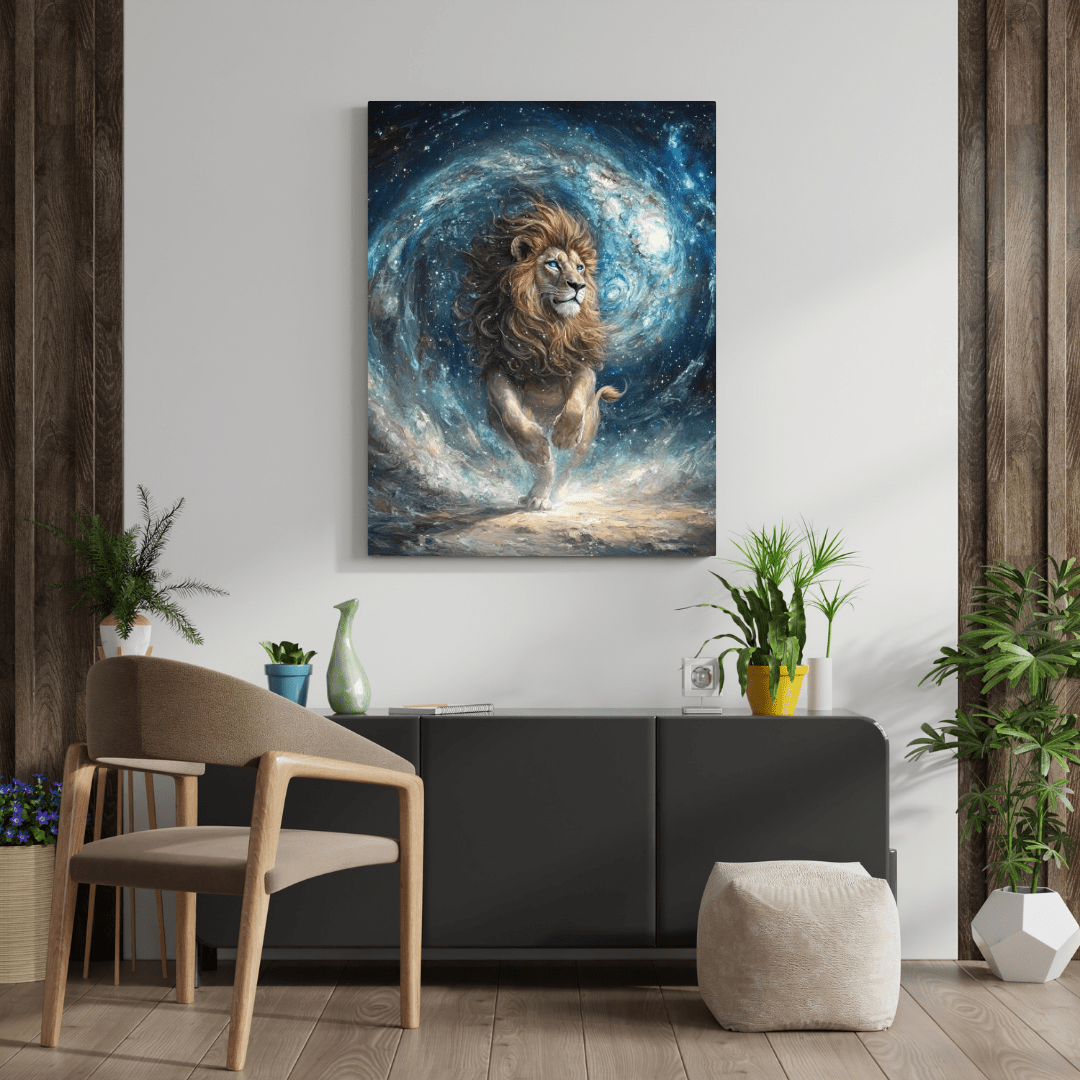 Cosmic Majesty - Lion Wall Art - Aestheticanvas