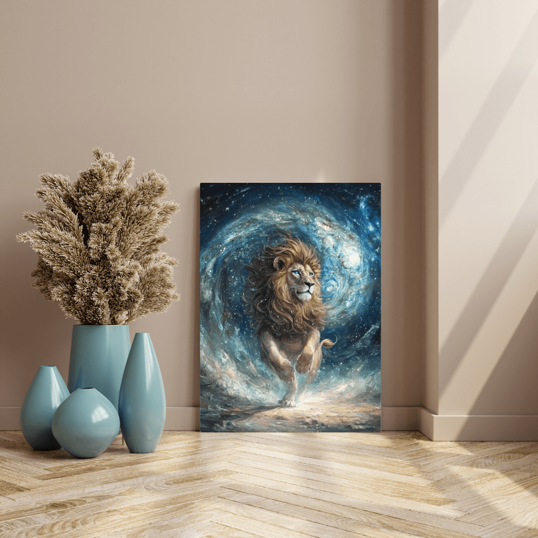 Cosmic Majesty - Lion Wall Art - Aestheticanvas