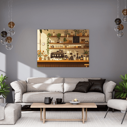 Cozy Coffee Haven - Anime Wall Art - Aestheticanvas