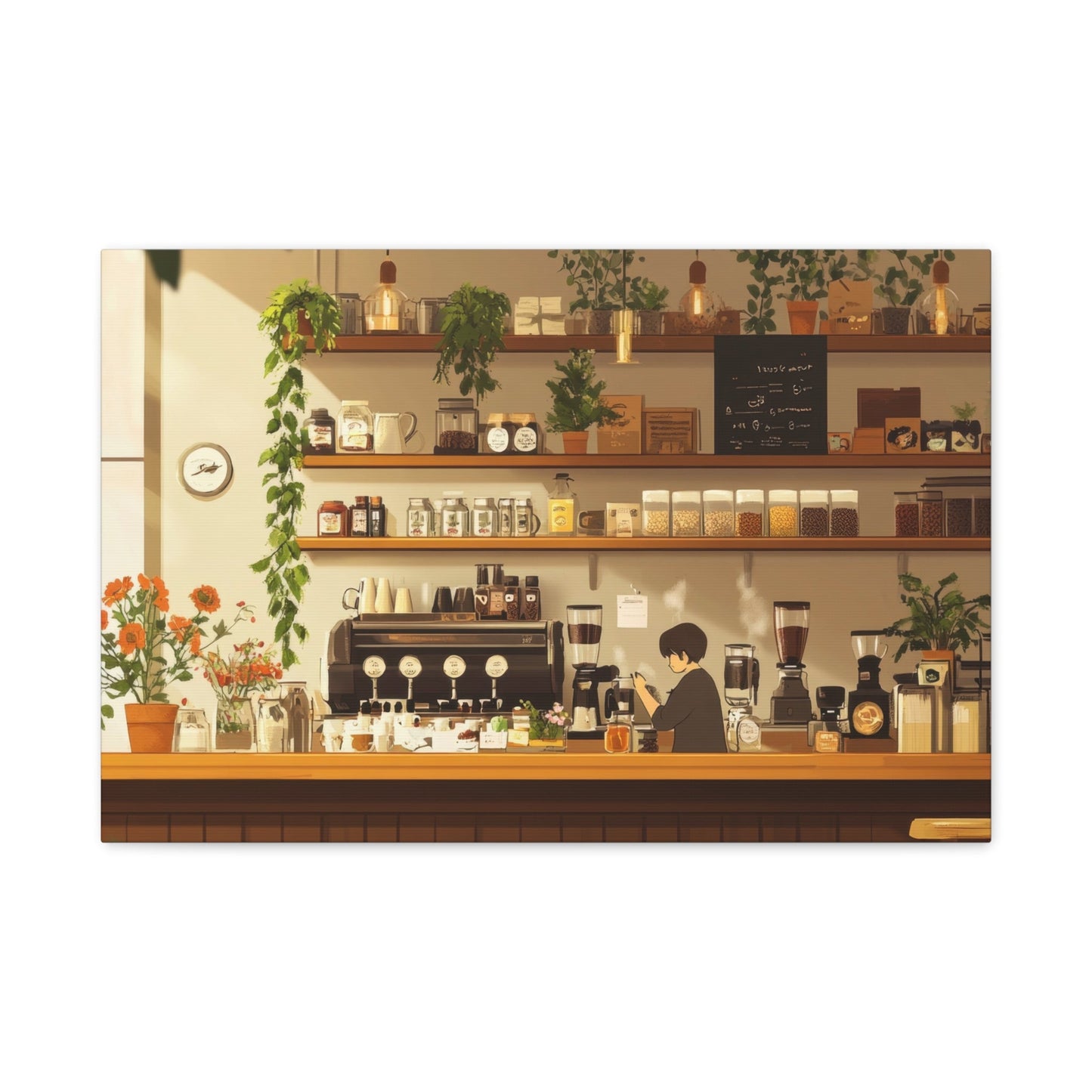 Cozy Coffee Haven - Anime Wall Art - Aestheticanvas