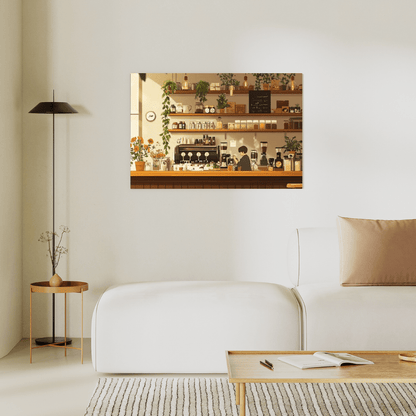 Cozy Coffee Haven - Anime Wall Art - Aestheticanvas