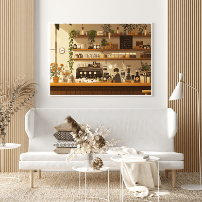 Cozy Coffee Haven - Anime Wall Art - Aestheticanvas