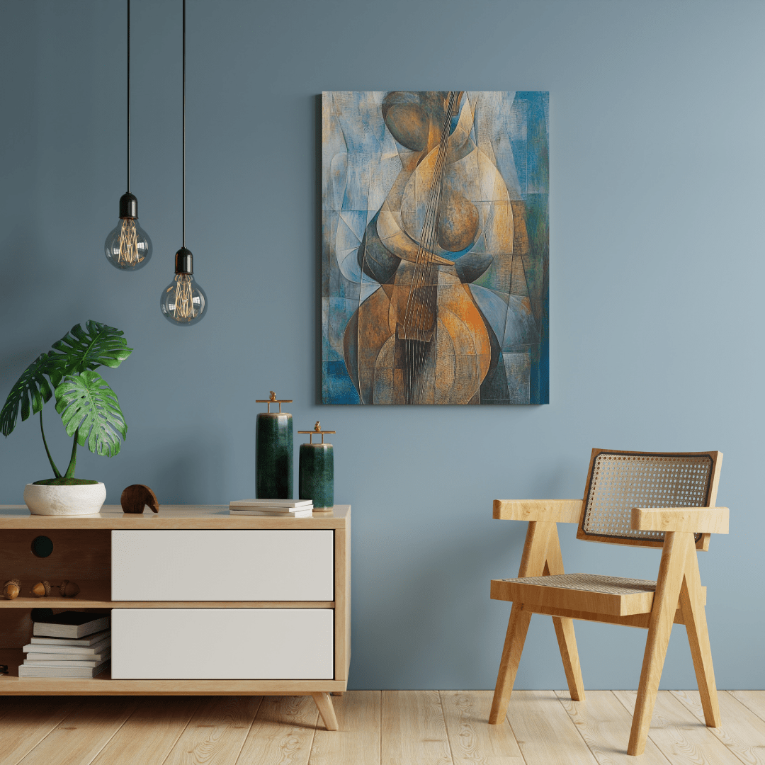 Cubist Melody in Rich Hues - Music Wall Art - Aestheticanvas