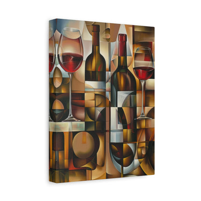 Cubist Wine Abstract - Modern Wall Art - Aestheticanvas