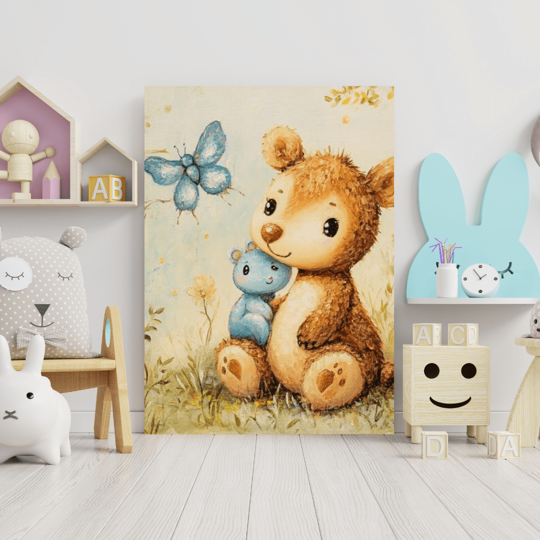 Cuties and Butterfly - Kids Wall Art - Aestheticanvas