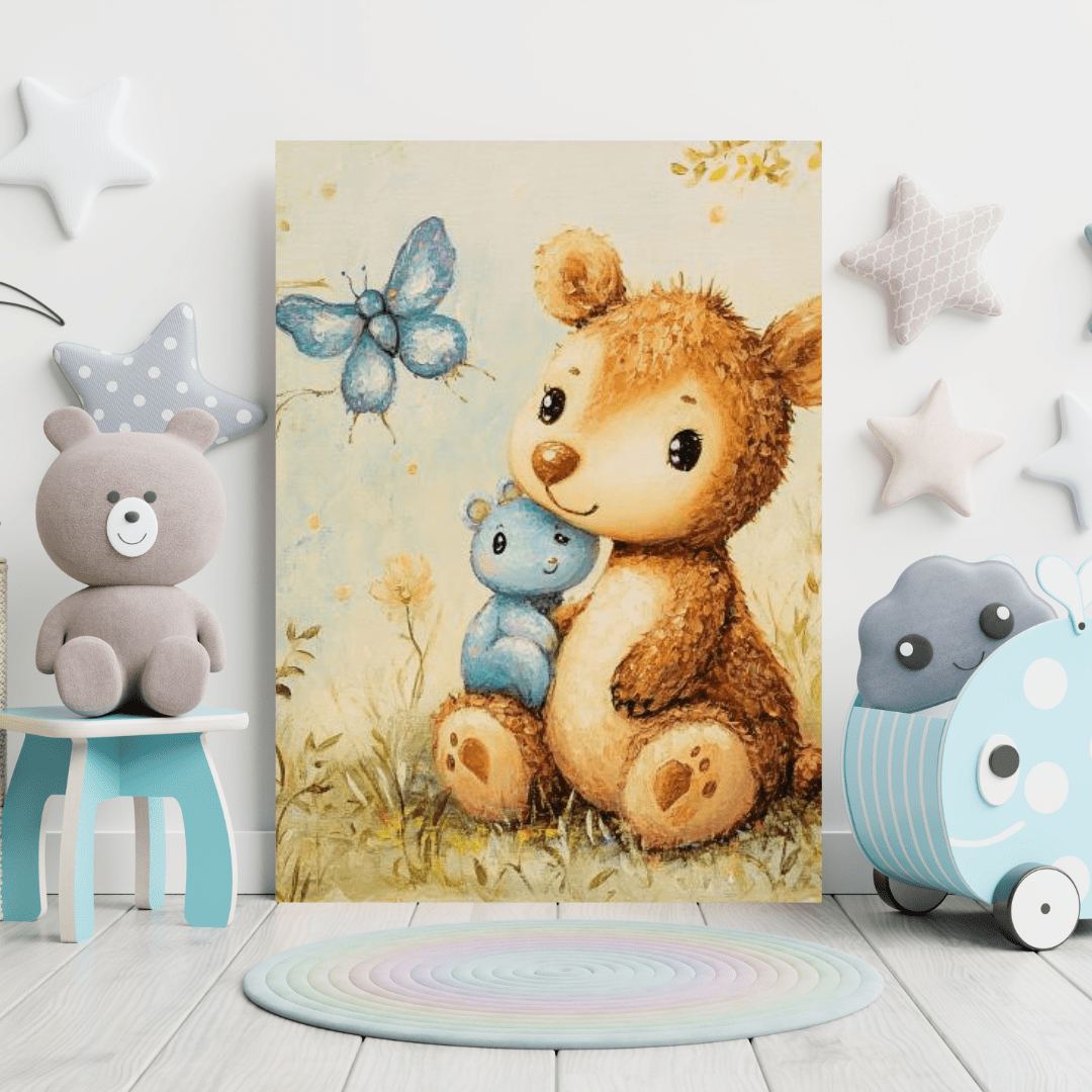 Cuties and Butterfly - Kids Wall Art - Aestheticanvas