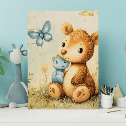 Cuties and Butterfly - Kids Wall Art - Aestheticanvas