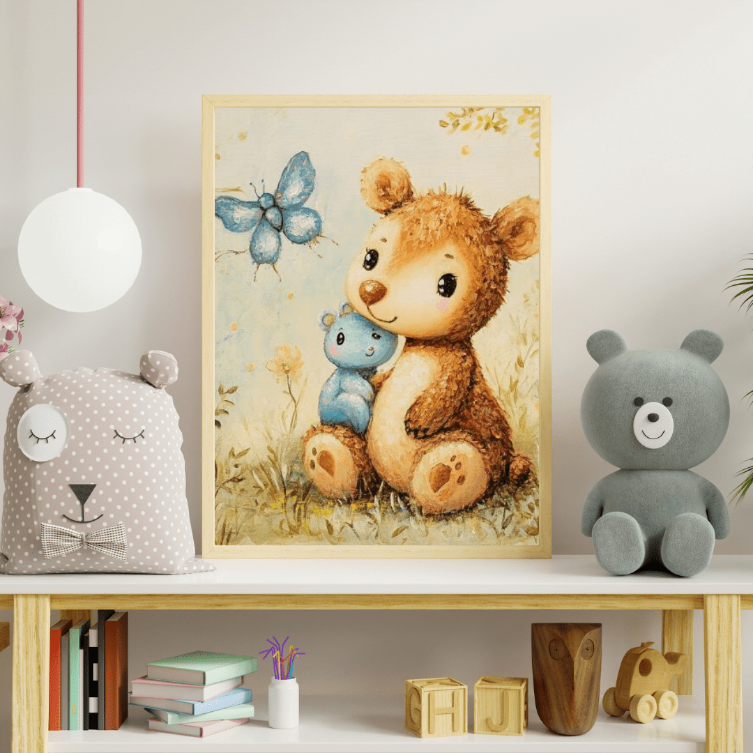 Cuties and Butterfly - Kids Wall Art - Aestheticanvas