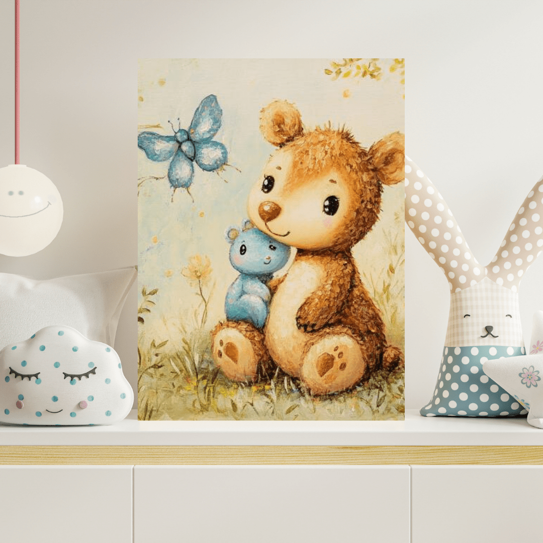 Cuties and Butterfly - Kids Wall Art - Aestheticanvas