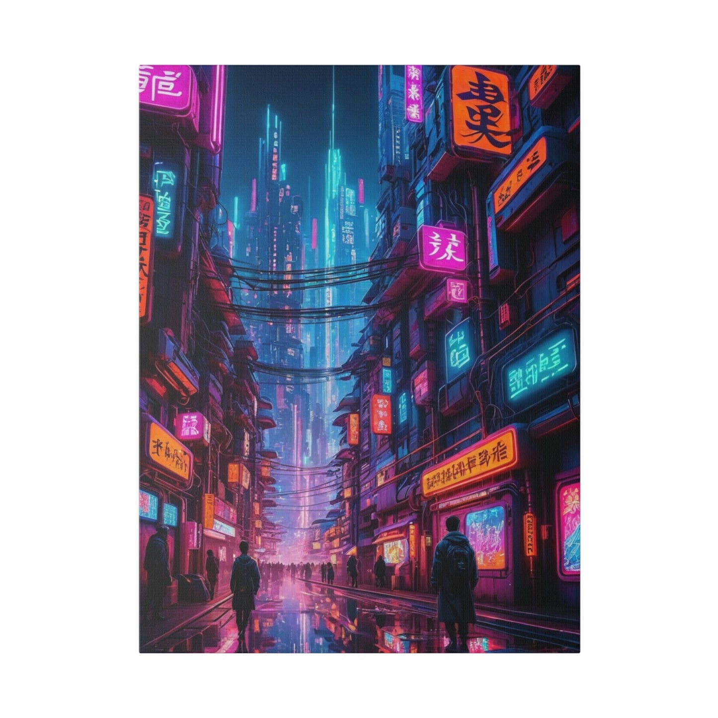 Cyberpunk Futuristic City - Wall Art - Aestheticanvas