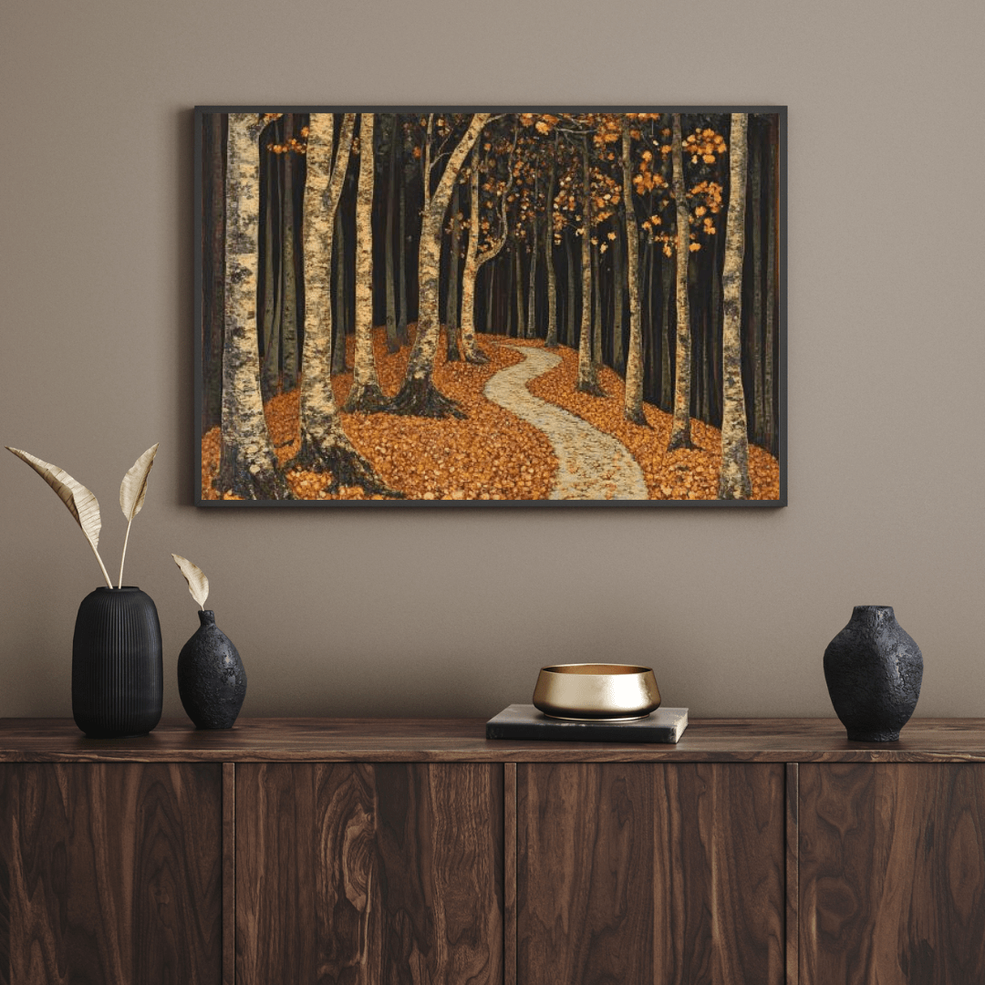 Dark Autumn Forest Pathway - Nature Wall Art - Aestheticanvas