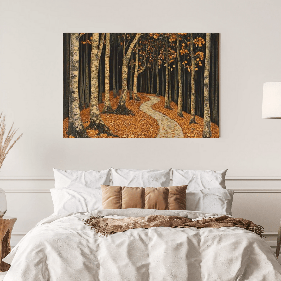 Dark Autumn Forest Pathway - Nature Wall Art - Aestheticanvas