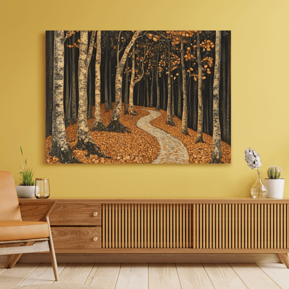 Dark Autumn Forest Pathway - Nature Wall Art - Aestheticanvas