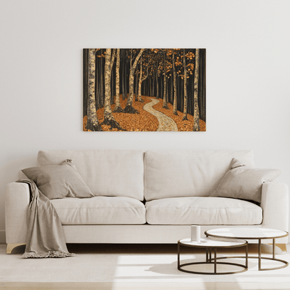 Dark Autumn Forest Pathway - Nature Wall Art - Aestheticanvas