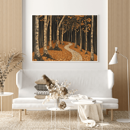 Dark Autumn Forest Pathway - Nature Wall Art - Aestheticanvas