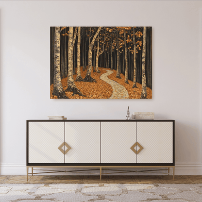 Dark Autumn Forest Pathway - Nature Wall Art - Aestheticanvas