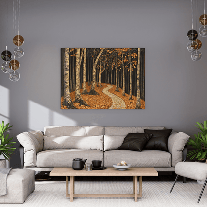 Dark Autumn Forest Pathway - Nature Wall Art - Aestheticanvas