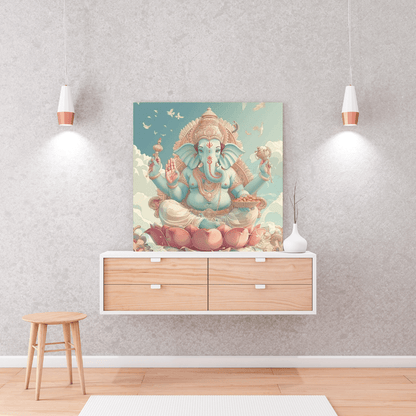 Divine Lord Ganesha Blessings - Deity Wall Art - Aestheticanvas