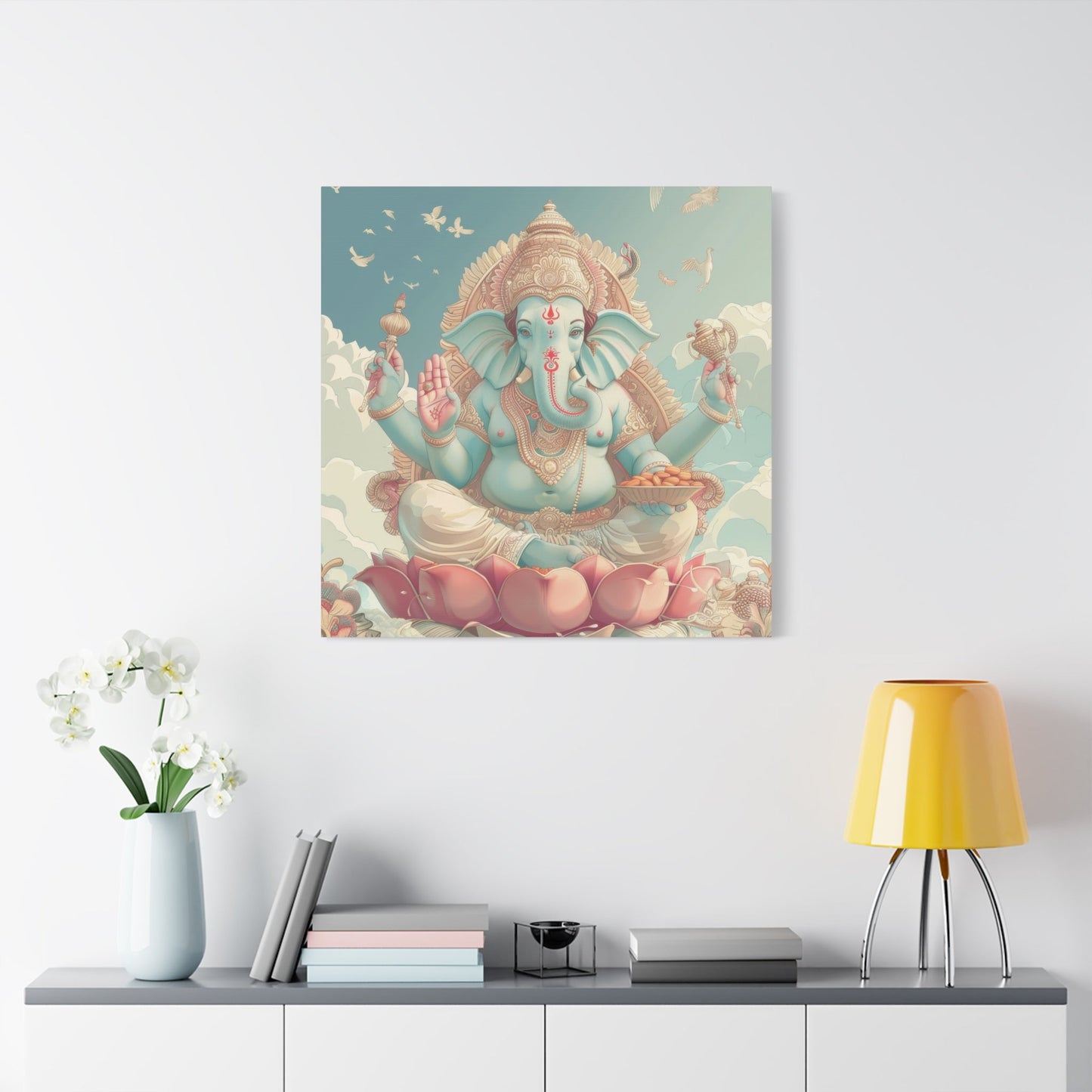 Divine Lord Ganesha Blessings - Deity Wall Art - Aestheticanvas