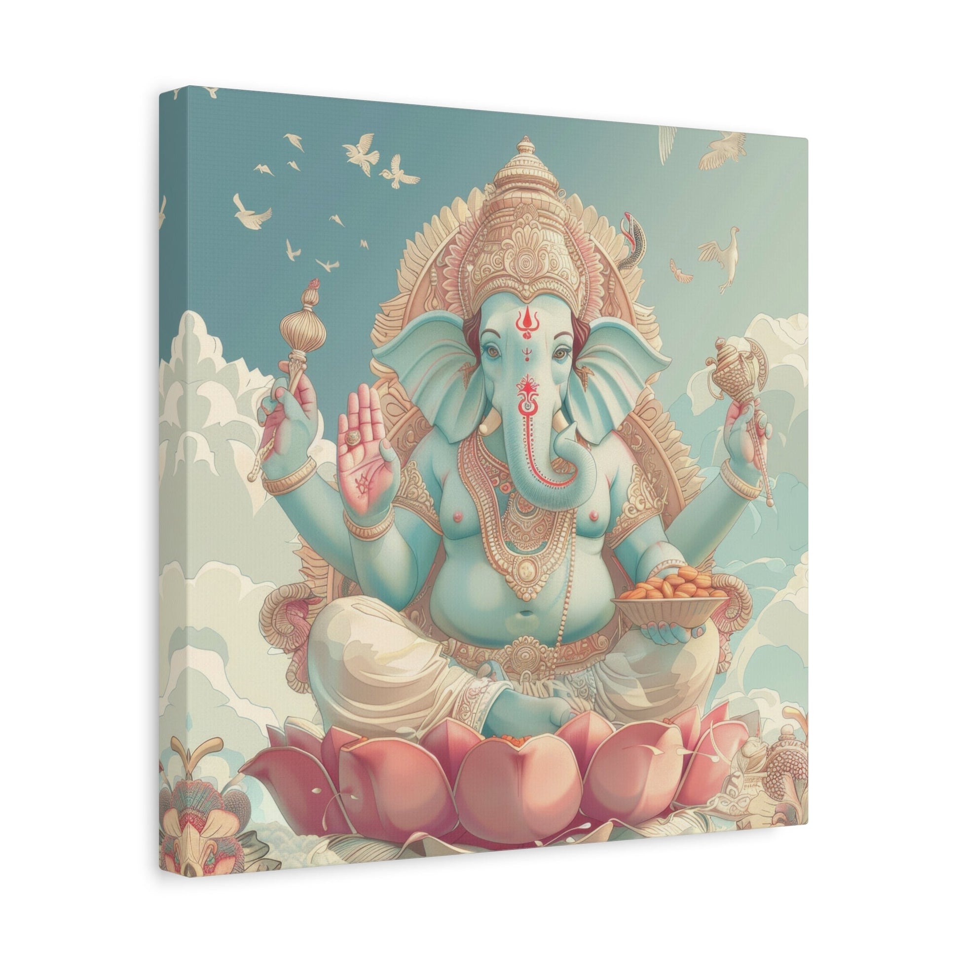 Divine Lord Ganesha Blessings - Deity Wall Art - Aestheticanvas