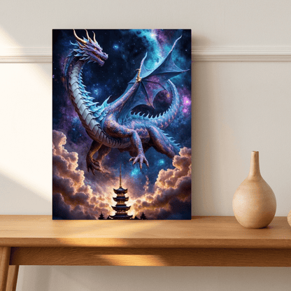 Dragon Protecting Temple - Wall Art - Aestheticanvas