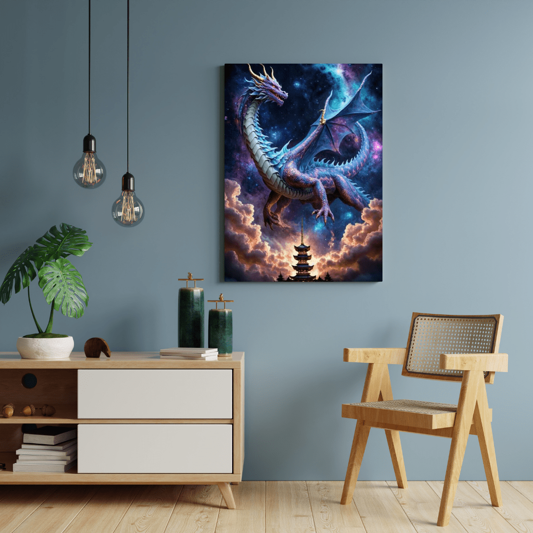 Dragon Protecting Temple - Wall Art - Aestheticanvas