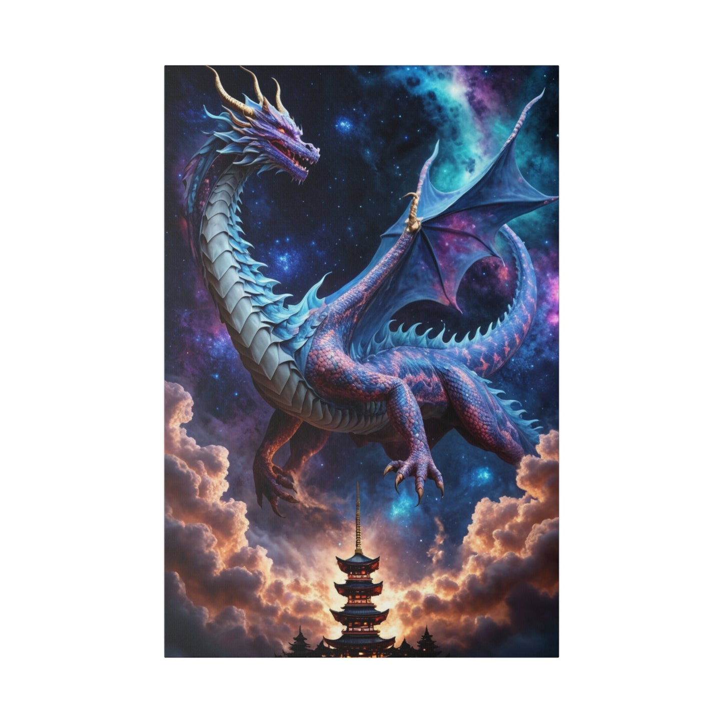 Dragon Protecting Temple - Wall Art - Aestheticanvas