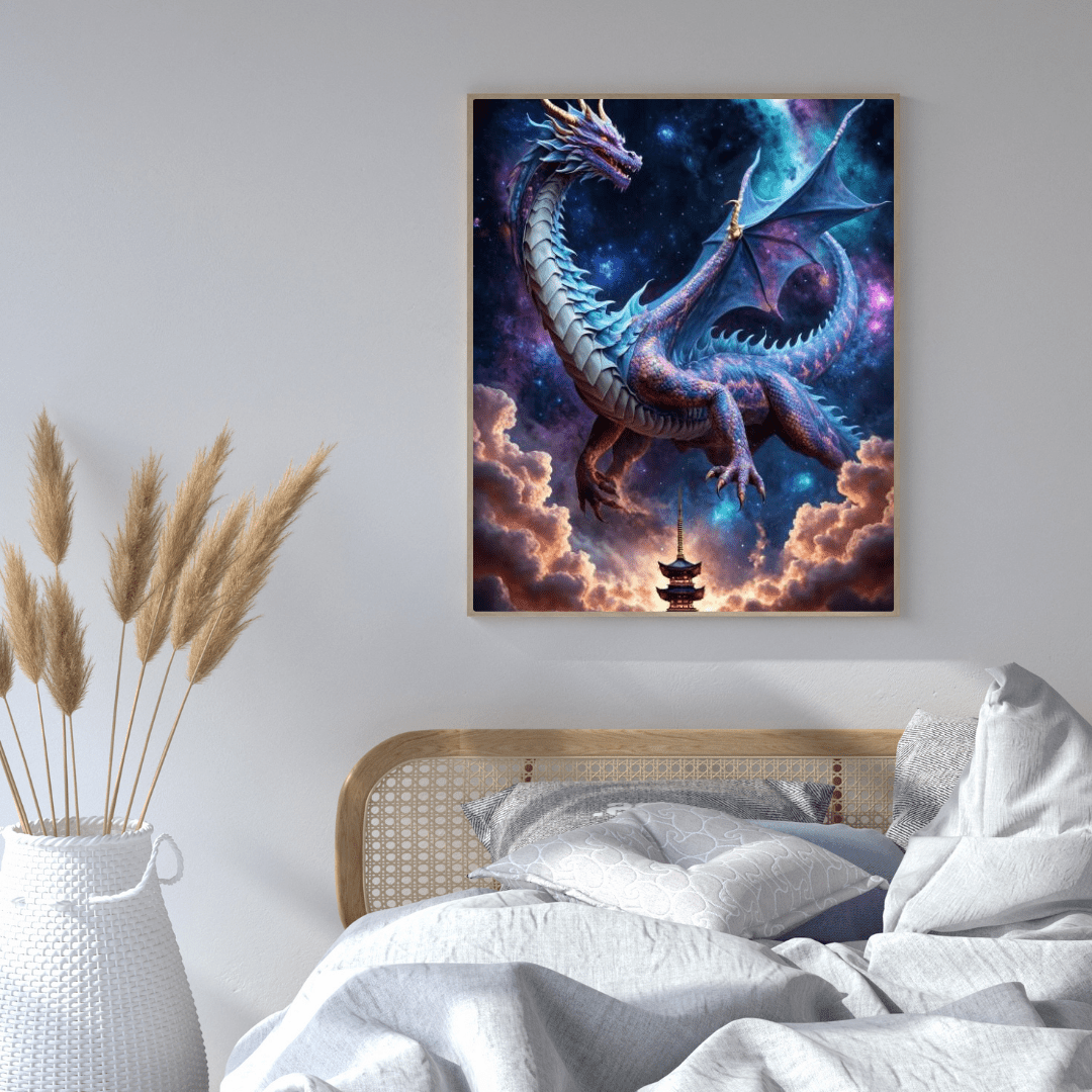 Dragon Protecting Temple - Wall Art - Aestheticanvas