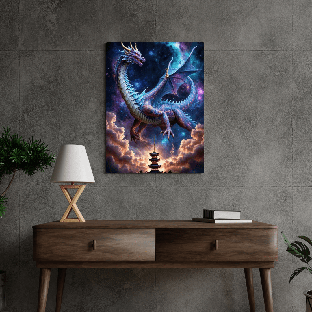 Dragon Protecting Temple - Wall Art - Aestheticanvas