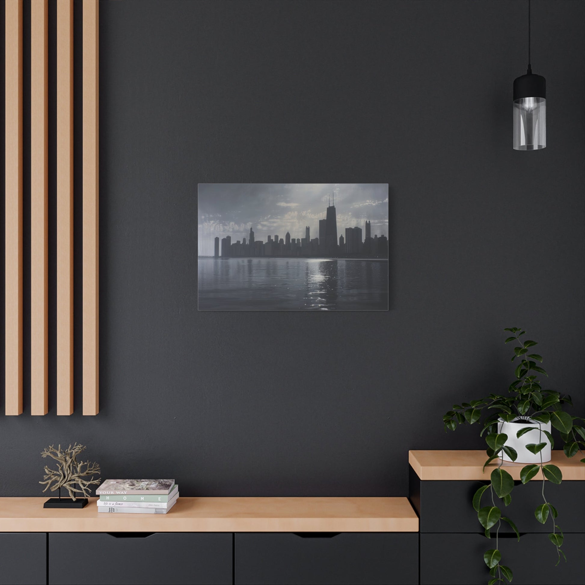 Dramatic City Skyline Reflection - Urban Wall Art - Aestheticanvas