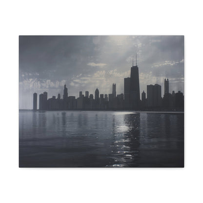 Dramatic City Skyline Reflection - Urban Wall Art - Aestheticanvas