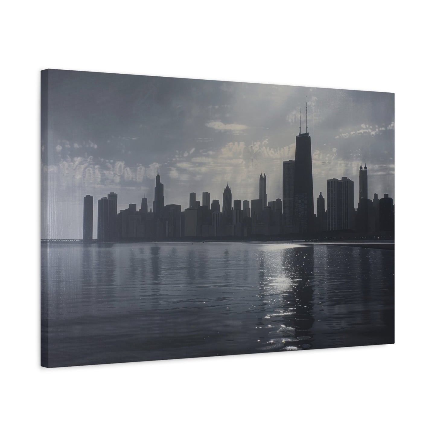 Dramatic City Skyline Reflection - Urban Wall Art - Aestheticanvas