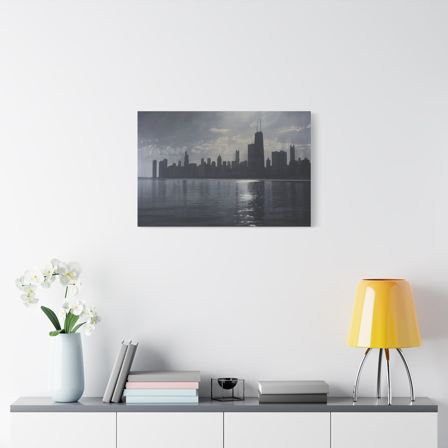 Dramatic City Skyline Reflection - Urban Wall Art - Aestheticanvas