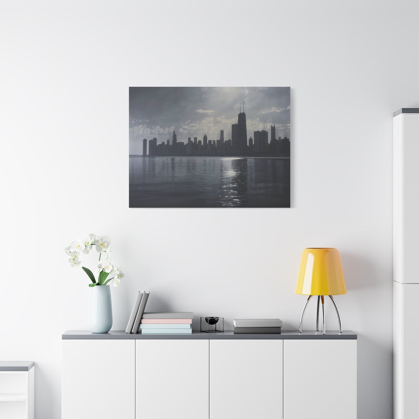 Dramatic City Skyline Reflection - Urban Wall Art - Aestheticanvas