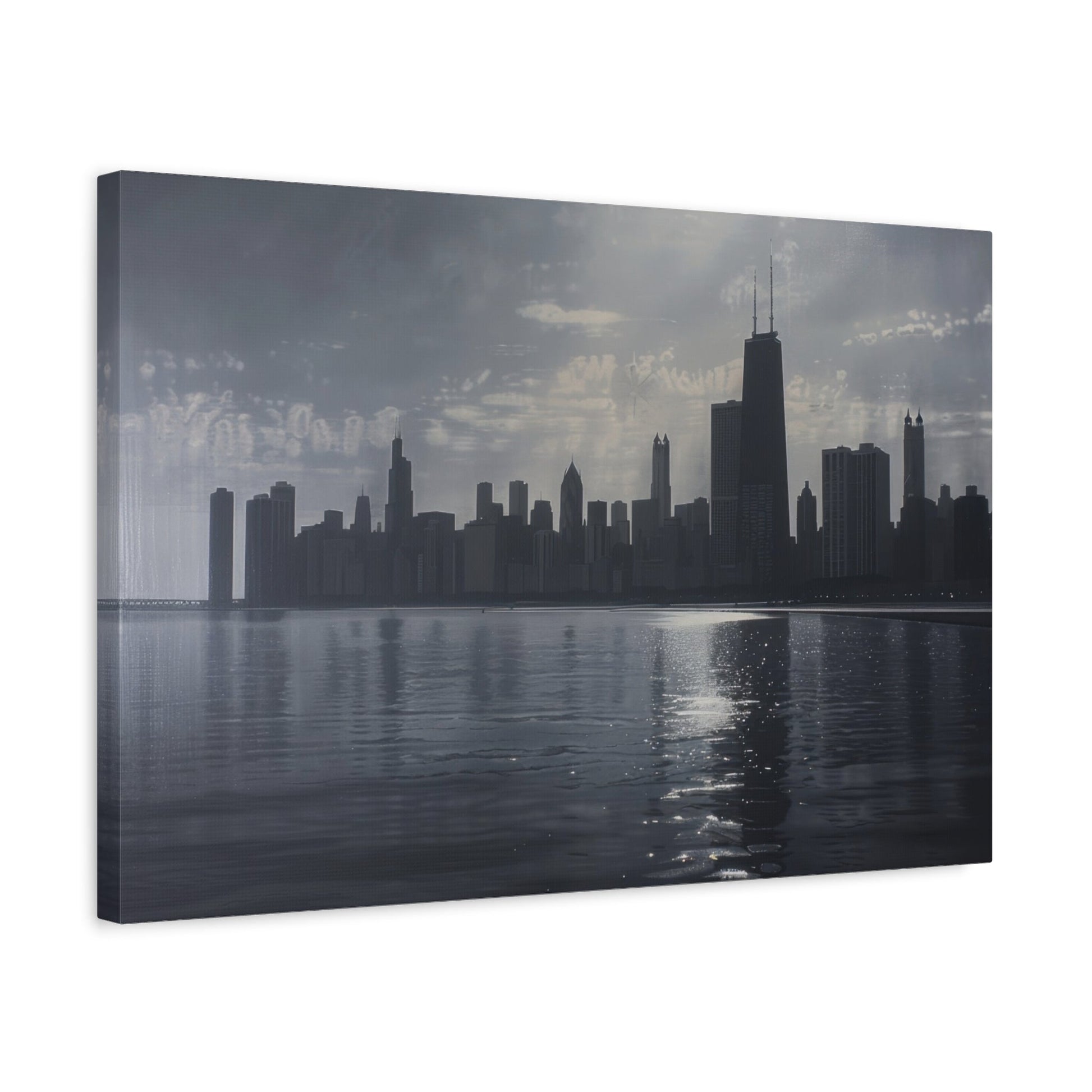 Dramatic City Skyline Reflection - Urban Wall Art - Aestheticanvas