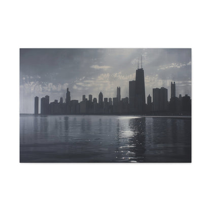 Dramatic City Skyline Reflection - Urban Wall Art - Aestheticanvas