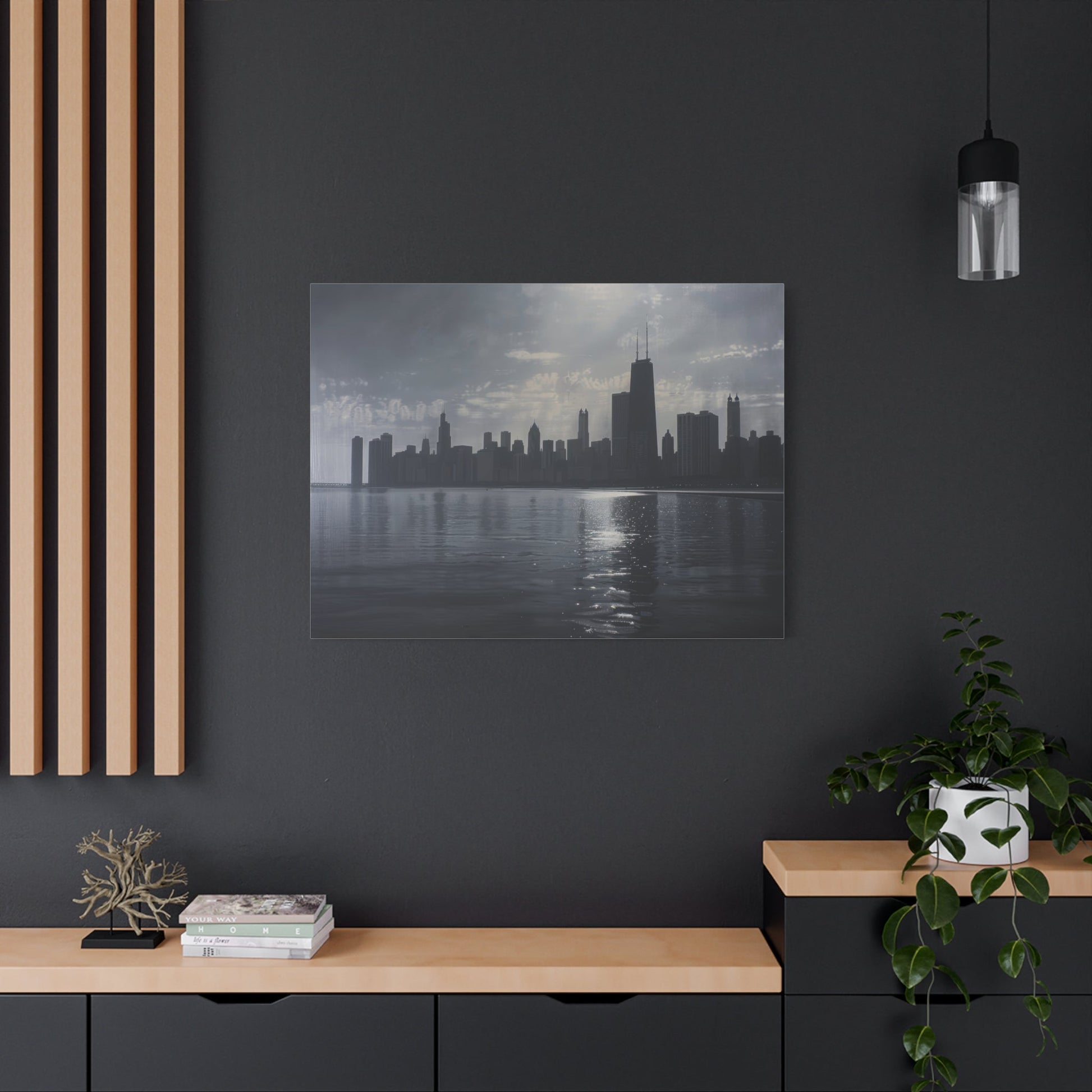 Dramatic City Skyline Reflection - Urban Wall Art - Aestheticanvas