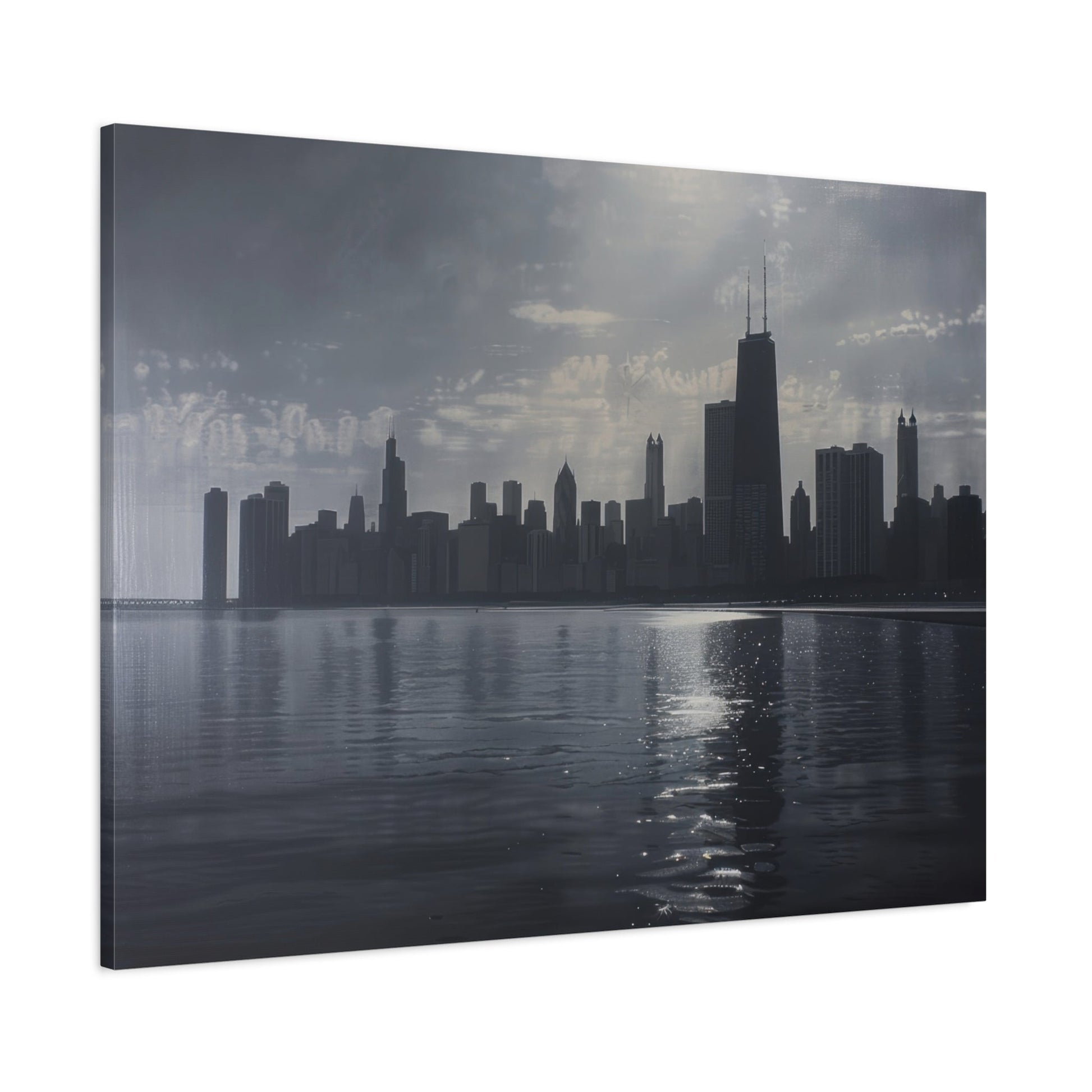 Dramatic City Skyline Reflection - Urban Wall Art - Aestheticanvas