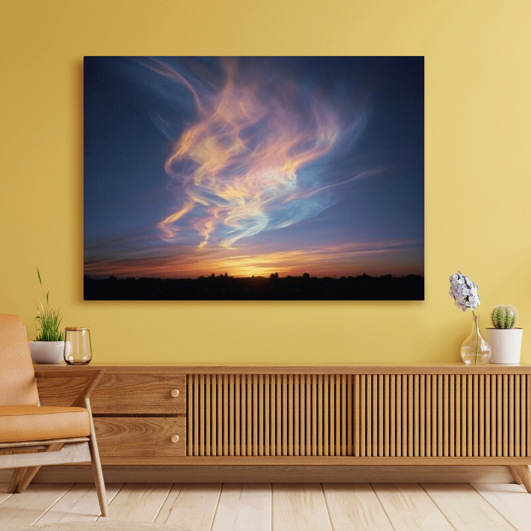 Dramatic Sunset Over Village - Sky Wall Art - Aestheticanvas