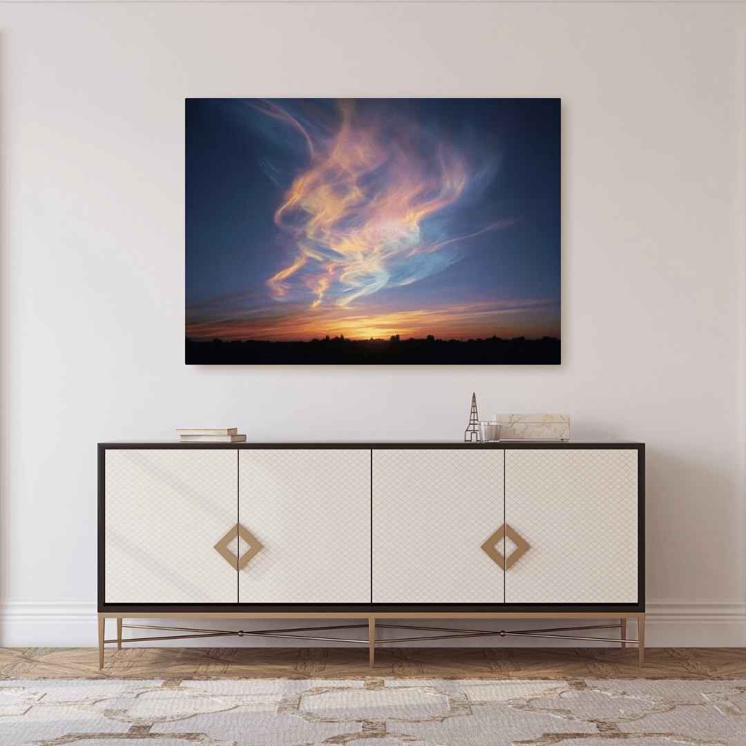 Dramatic Sunset Over Village - Sky Wall Art - Aestheticanvas