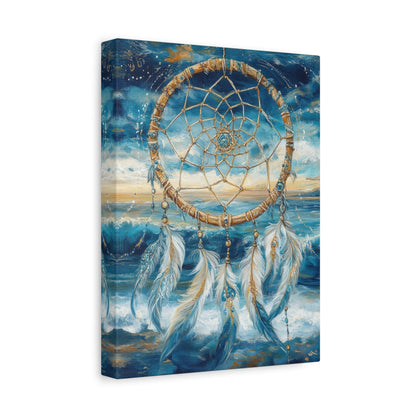 Dreamcatcher Over Ocean Waves - Abstract Wall Art - Aestheticanvas