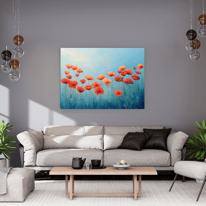 Dreamy Poppy Field Bliss - Flower Wall Art - Aestheticanvas