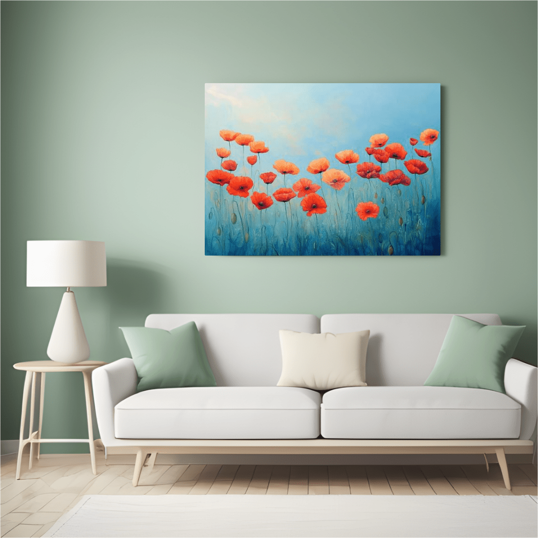 Dreamy Poppy Field Bliss - Flower Wall Art - Aestheticanvas