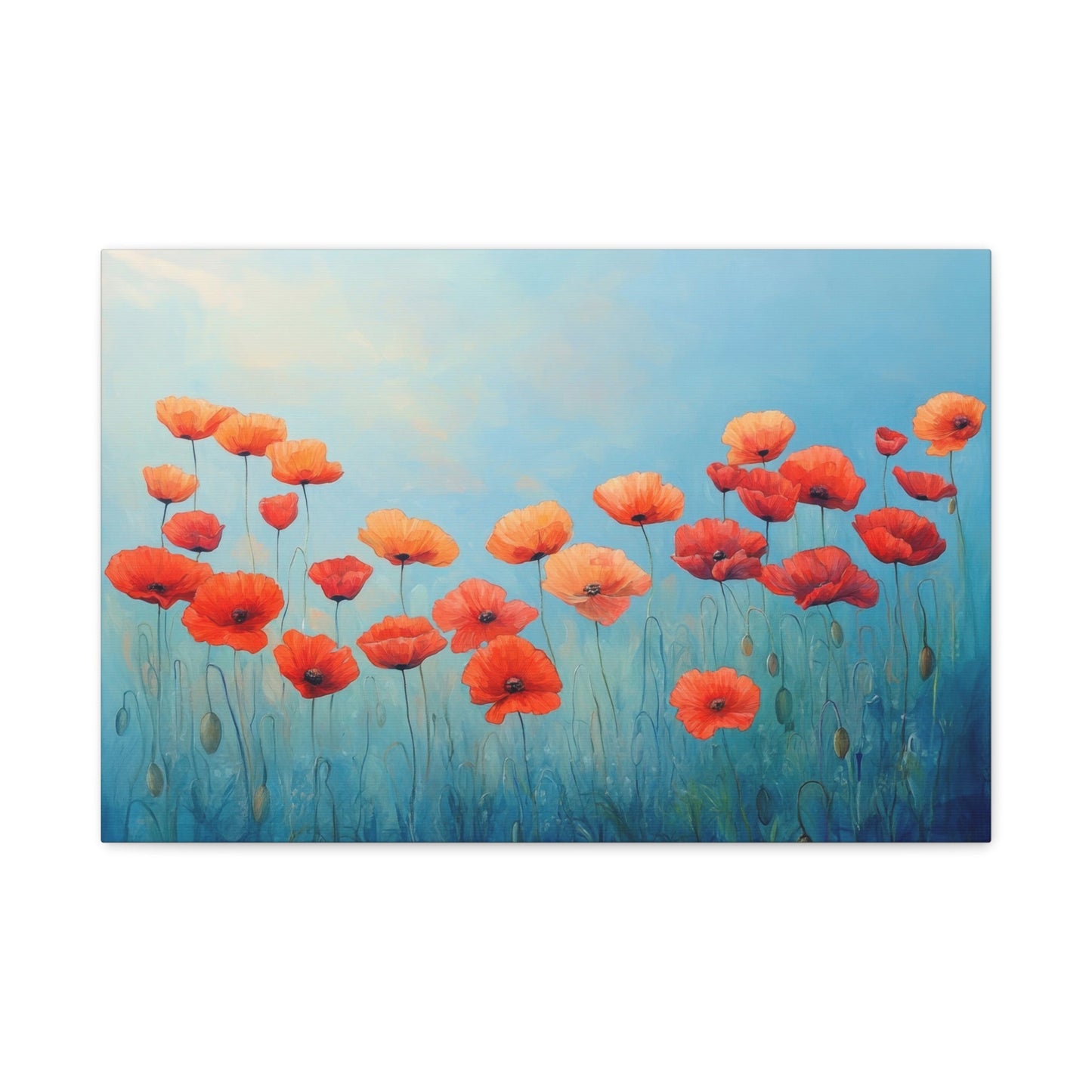 Dreamy Poppy Field Bliss - Flower Wall Art - Aestheticanvas