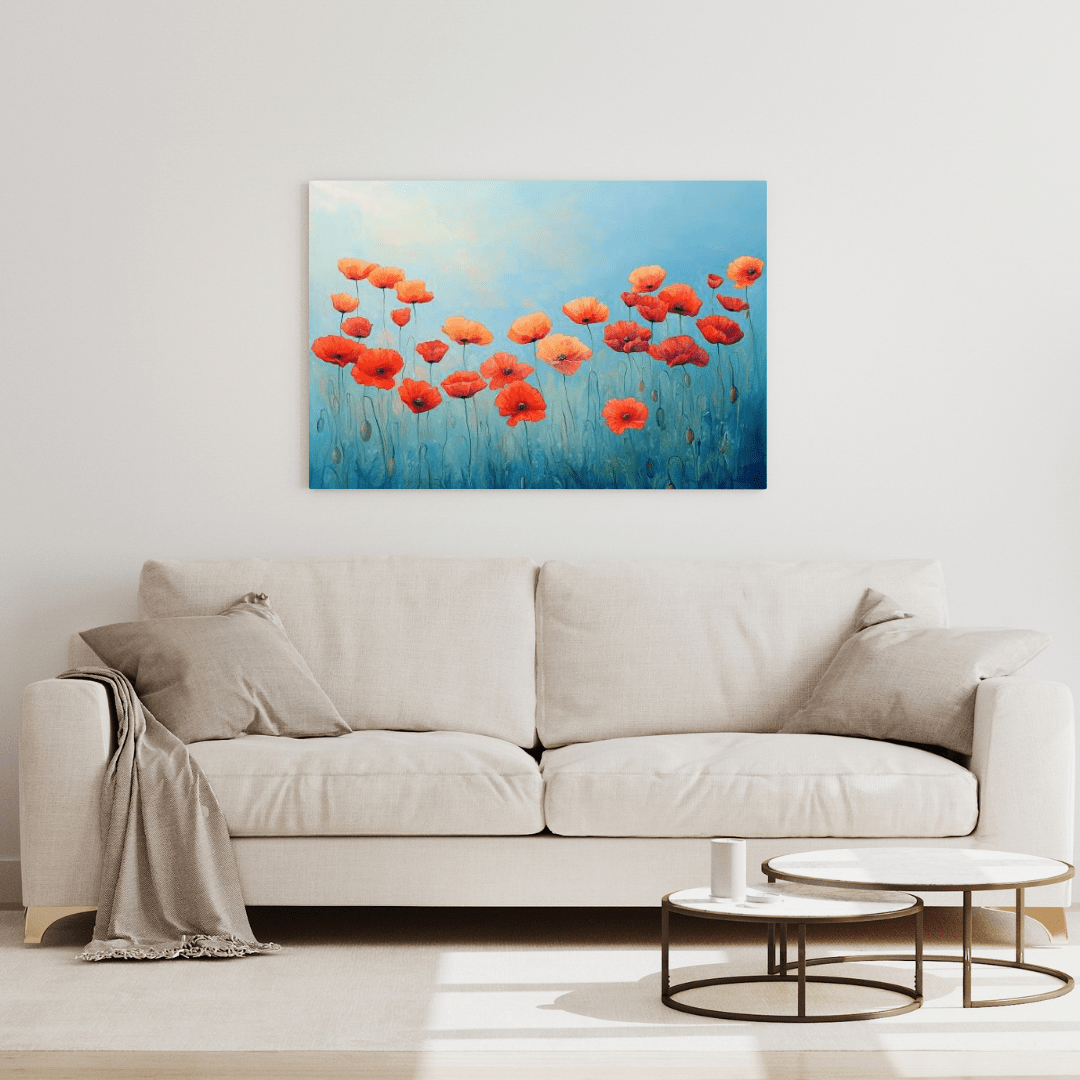 Dreamy Poppy Field Bliss - Flower Wall Art - Aestheticanvas