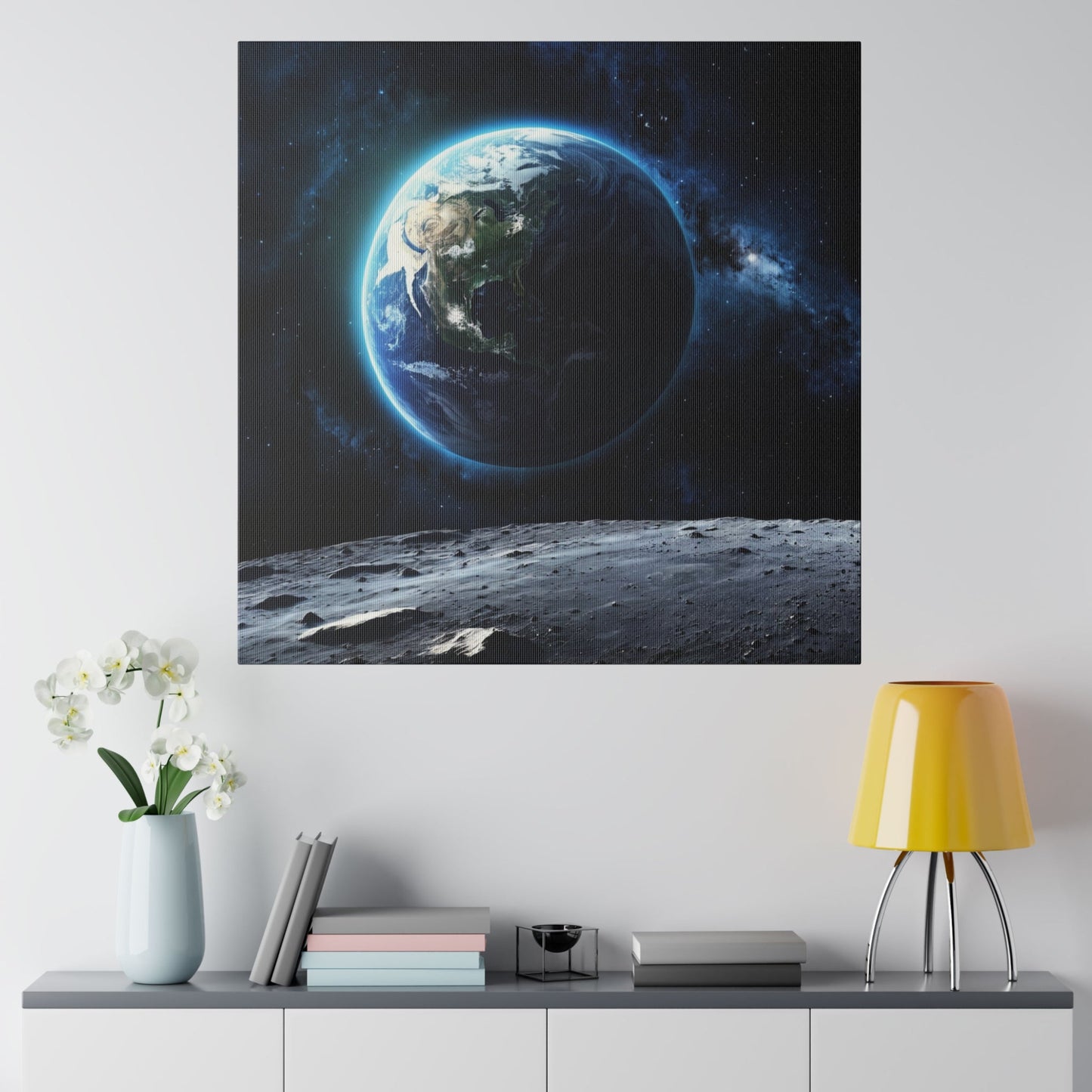 Earth From The Moon - Space Wall Art - Aestheticanvas