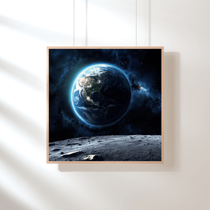 Earth From The Moon - Space Wall Art - Aestheticanvas